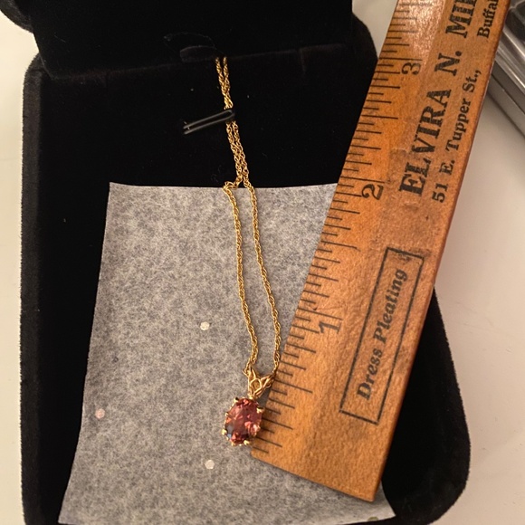 14KT PINK ZIRCON PENDANT NECKLACE W/ 18" 14KT CHAIN YG BEN BRIDGE JEWELRY - Picture 3 of 7